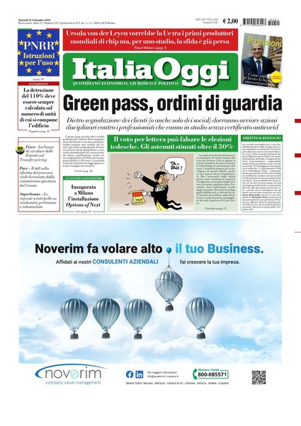 Italia oggi : quotidiano di economia finanza e politica